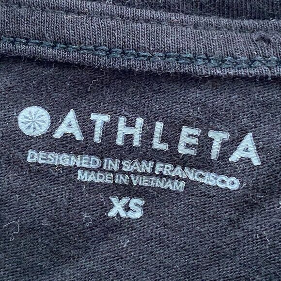 Athleta Organic Daily Pocket Tee T-Shirt XS Extra Small Black Color 486700 - Picture 2 of 3